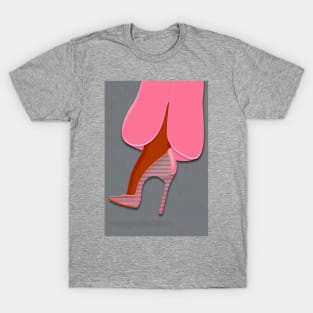 Pink trouser and colorful high heel shoe 2 T-Shirt